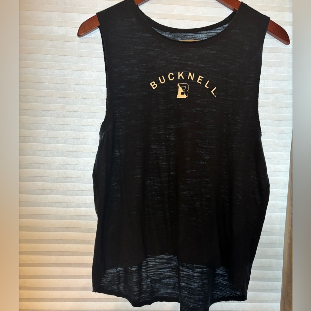 Women's navy Bucknell Sleeveless Tank hi-low size large